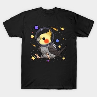 Cosmic Aviator: The Spacefaring Cockatiel T-Shirt